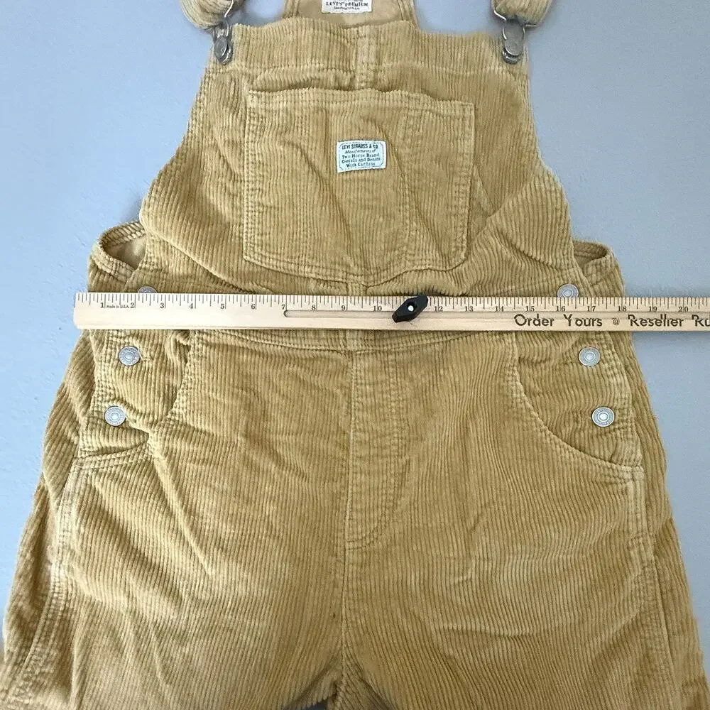 Levi's Premium Tan Corduroy Overalls Bib Dungarees Straight Leg L PC9 85315-0006 - Picture 7 of 7